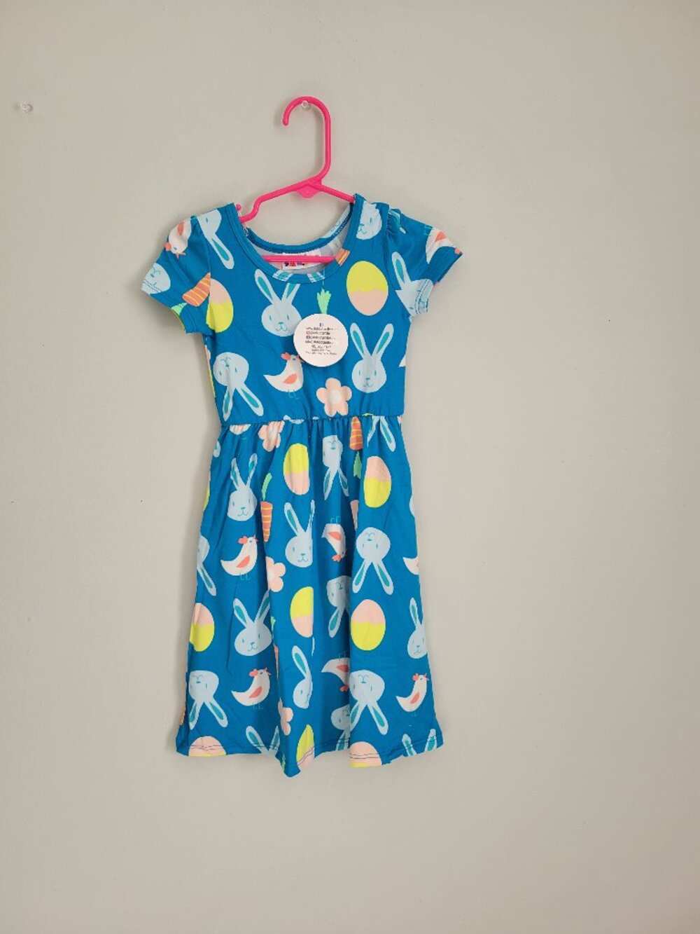 Dot Dot Smile Dress Baby Girl's 12-24mo Blue Bunny Maxi Twirl NWT